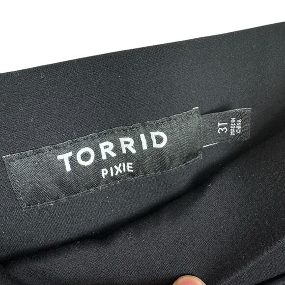 Torrid Pixie Black High Rise Cropped Skinny Pull On Dressy Legging Pants 3X Tall - Picture 5 of 7